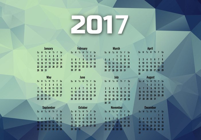year week triangle shape polygon poly new month low geometric calendar background Annual abstract 2017  