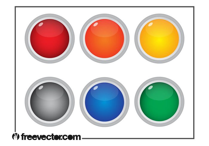 website web round interface icons colors colorful circles buttons badges 