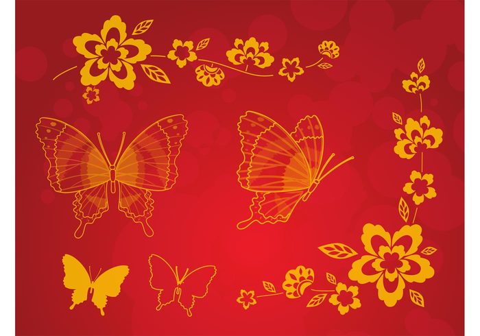 wishes summer romantic Nature vector art insect greeting freedom flowers creative celebrate card butterfly birthday 