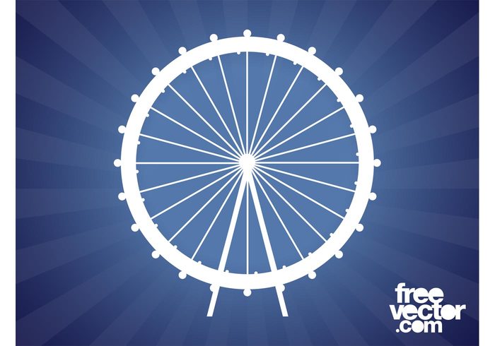 stylized silhouette ride Observation wheel lines geometric shapes ferris wheel fair entertainment circles 