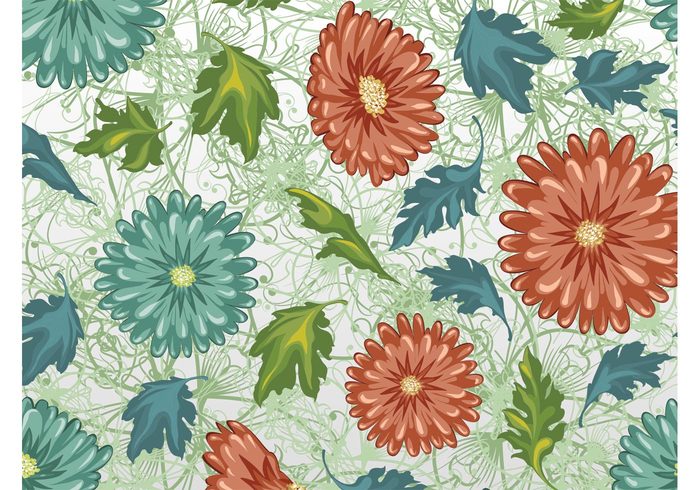 wallpaper Textile swirls summer spring prints plants petals nature leaves greenery garden foliage flowers decoration 