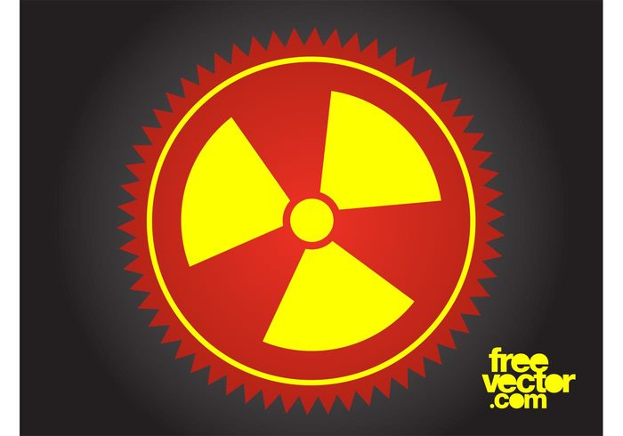 symbol sticker Radioactivity radioactive logo icon hazard danger button badge 