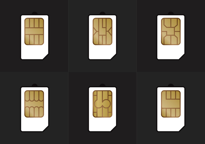 SIM card sim set pack number mobile microchip icon chip card board 