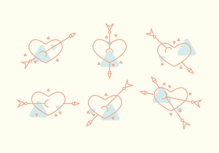 sweet simple shapes shape romantic romance passion love icons icon heart happy arrow through heart arrow 