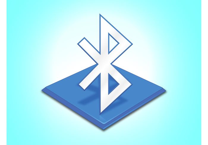 technology tech symbol stand icon geometric communication Bluetooth icon bluetooth 3d 