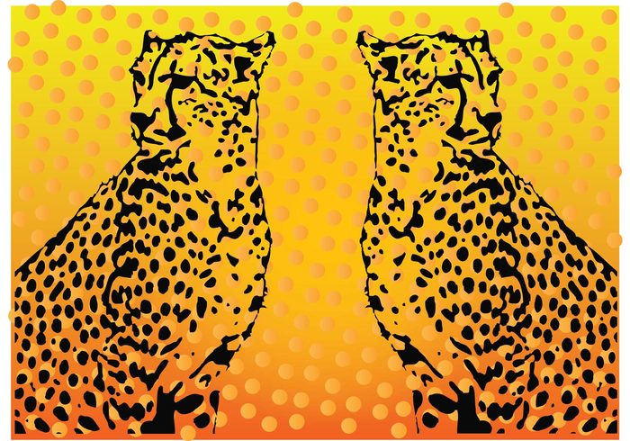 wildlife Street Art stencil safari Leopard vector Feline Cheetah vector cat animals Animal graphics africa 