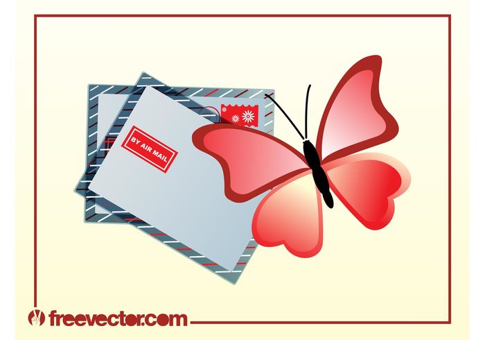 spring postage stamps post mail insect envelopes Correspondence communication butterfly animal 