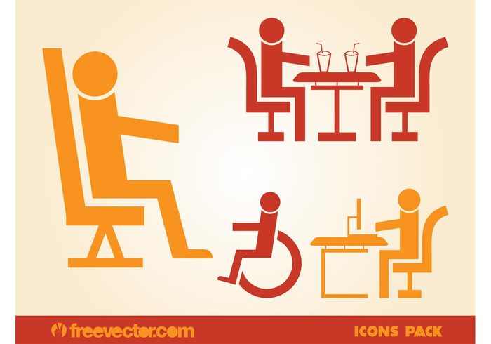 work wheelchair symbols stickers sitting sit signs seat logos icons eat drink disabled decals 
