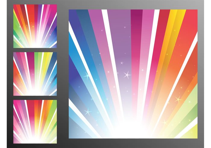 stars starburst rainbows posters light fun flyers decorative decorations colors colorful Backgrounds Backdrops 