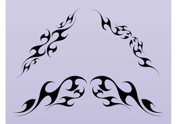 waving waves tattoos stickers silhouettes decorations decals curves curved Clothing prints 
