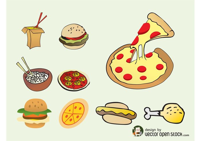 sandwiches rice restaurant pizza meat Meals Meal vectors logos icons Hot dog Horeca hamburgers fried chicken eat chinese Cartoons 