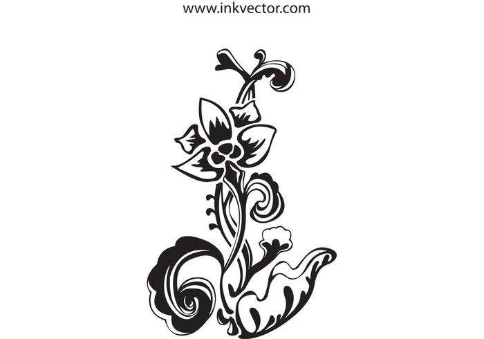 sketch plant organic hand-draw flowery flower vector flower floral 