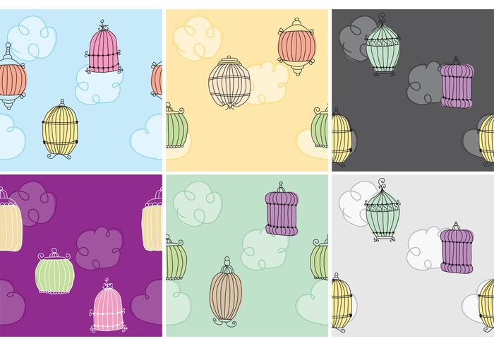 wallpaper vintage bird cage pattern vintage bird cage vintage seamless retro pet pattern ornament nature home Hand drawing fantasy fairy tale decor cute cage birdcage bird animal 