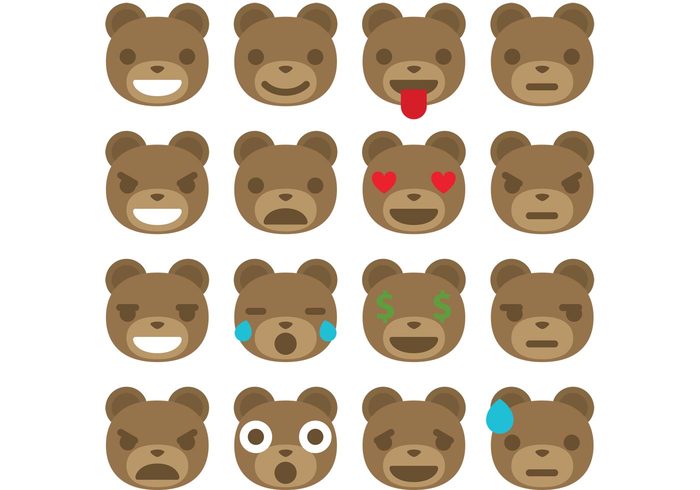 Tongue smiley face smile face Smile sad positive negative love icon head happy funny face eyes expression emotion emoticon emoji cute Cry crazy comic character cartoon button brown bear animation angry 