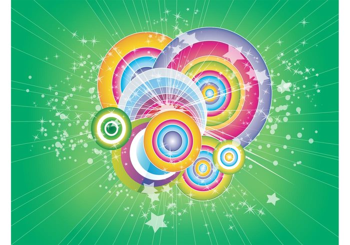 vector stars shapes retro rainbow party joy festive Cool backgrounds colorful circle celebrate 70's 
