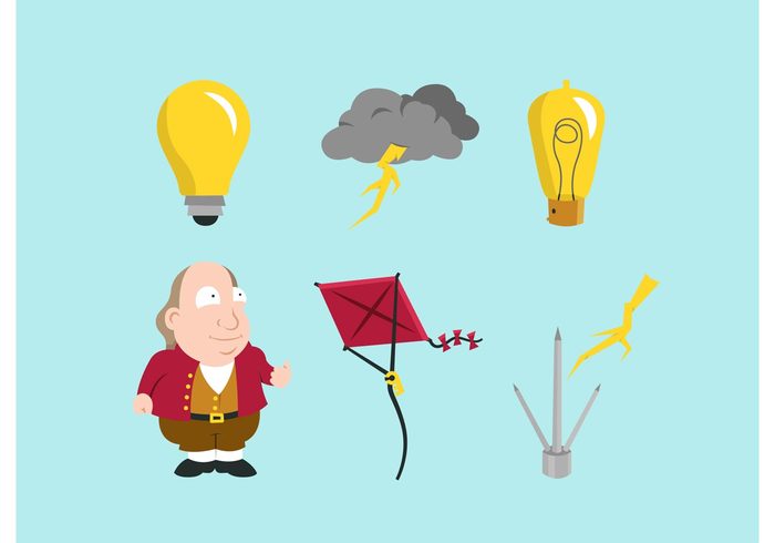 storm old bulb lightning rod lightning Inventor history Franklin founding father character cartoon bulb Benjamin franklin Benjamin ben franklin character Ben Franklin ben american politician american america 