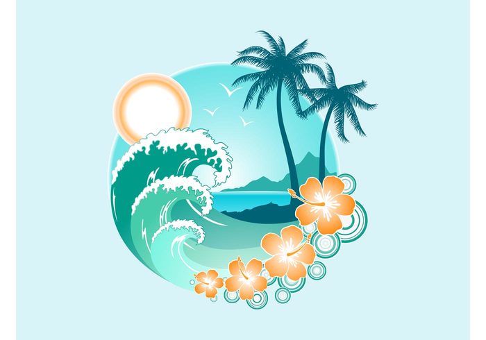 waves water vacation tropical trees travel tourism sun sky sea plants palms ocean mountains island Hotel booking flowers 