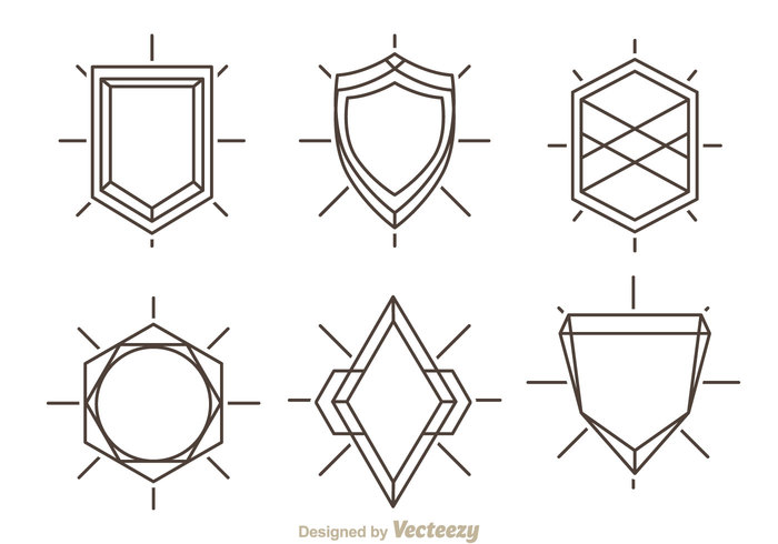 vintage tin shield shapes shield shape shield shape security secure seal royal power outline line guard emblem defend badge 