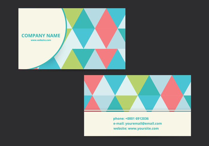 visiting card triangle business card template profile modern business card modern identity ID clean card business cards business 