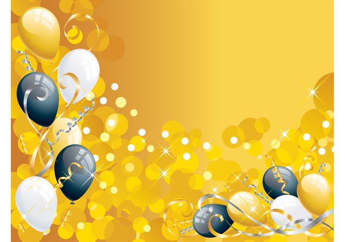 wallpaper sparkles ribbons ribbon golden circles celebration balloons balloon background backdrop 