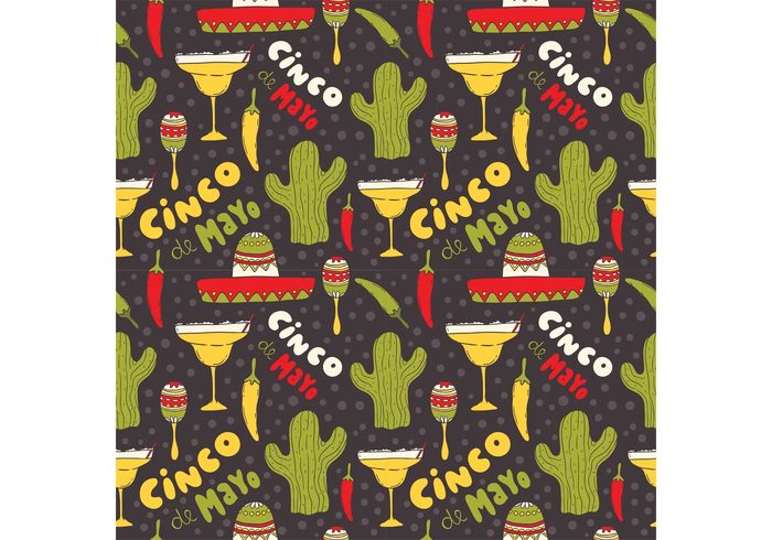 sombrero seamless red pepper pepper mexico mexican pattern mexican party mexican holiday holiday hat cinco de mayo pattern cinco de mayo cinco cactus pattern cactus 