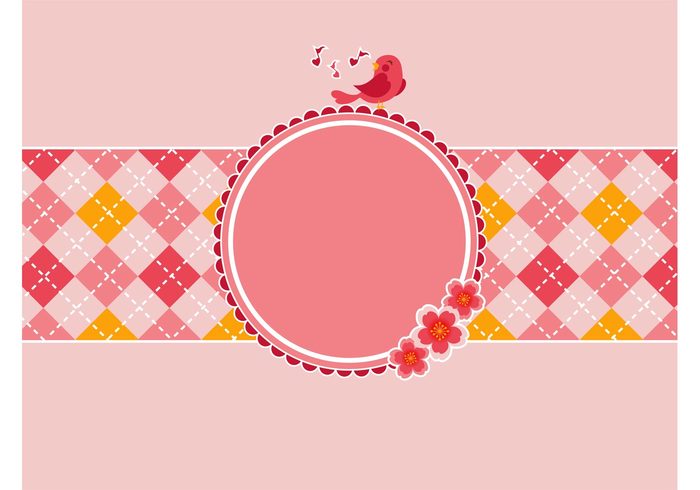 wallpaper valentine spring Songbird Sing love flowers floral cartoon bird banner background animal 