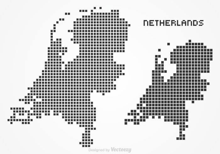world white vector travel symbol spotted silhouette point pixelart pixel outline netherlands map Netherlands national nation map isolated illustration icon geography Europe dotted dot digital country Cartography black background abstract 