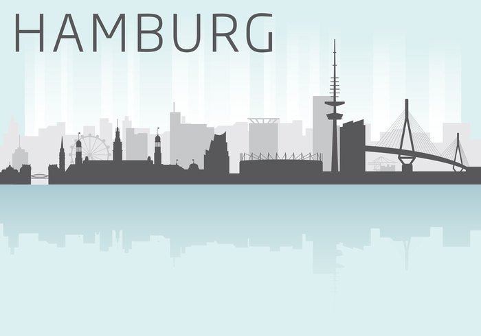view urban travel tower tourism structure skyscraper skyline silhouette reflection reflected Place panoramic panorama outline orange modern Metropolis landscape landmark isolated illustration houses horizon hamburg skyline vector hamburg graphic germany downtown Destination cityscape city business building black Backgrounds architecture  