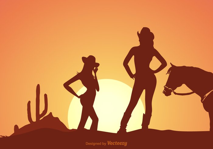 women wild western west vintage vector sunset sunrise summer silhouette sheriff rodeo retro poster portrait person people outback australia old lady illustration hat graphic female desert cowgirls cowgirl silhouette cowboy beautiful background Australia american Adult 