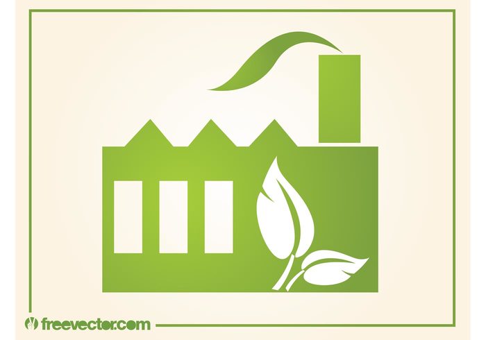 plants nature logo leaves industrial icon factory environment energy ecology eco building 