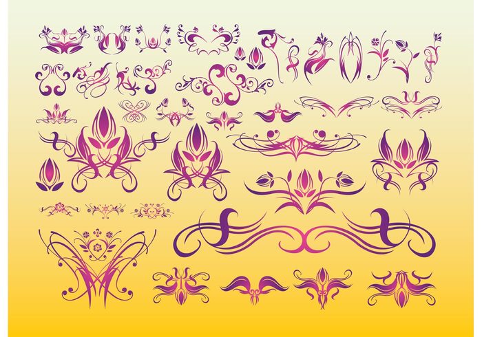tribal tattoo swirl stylized ornament oriental mystery magic love lotus Gothic flower floral fire fantasy element devil design curl clip art celtic calligraphic burn baroque angel abstract 