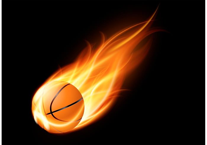white three dimensional shape team sport sphere Single Object realistic Match leather kick isolated illustration glow game flaming flame fire ball fire design competition burning black basketball on fire basketball ball background  