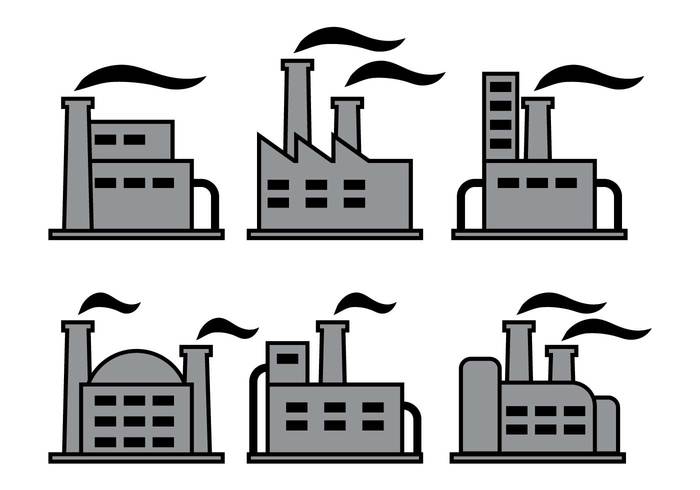 vector smoke Refinery Power station Power plant power outline style outline oil refinery industry industrial building industrial illustration icon set icon Hazardous grayscale gray graphic factory environment energy electricity building black simple 
