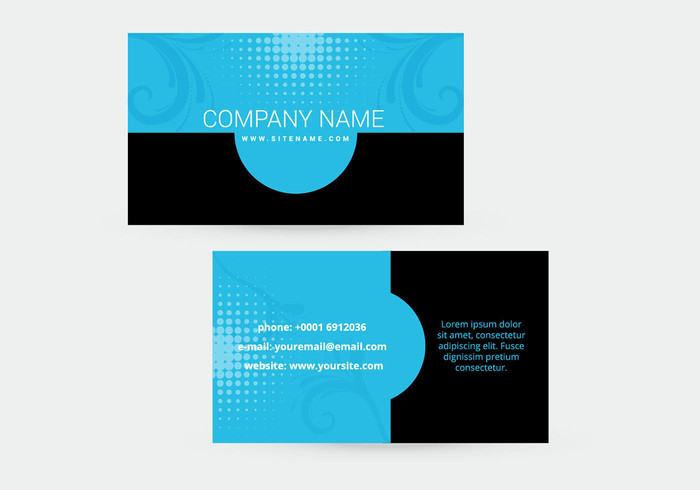 visiting template swirl business card profile identity ID halftone business card floral card business cards business card template business blue black 