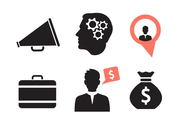 voice thinking strategy silhouette sack resources Organization money megaphone icon megaphone manager management loudspeaker loud up Job icon gears finance dollar businessman business briefcase 