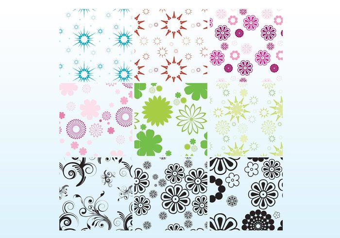 vector pattern starburst star shapes seamless Repetitive pattern flowers floral background backdrop 
