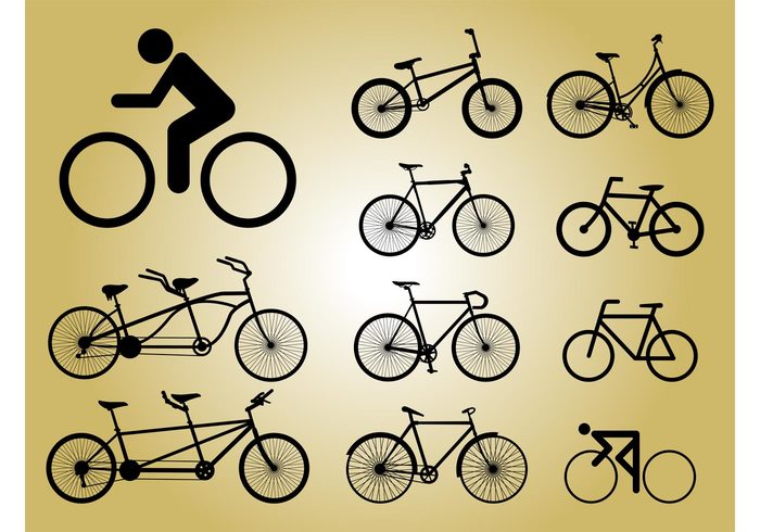 transportation transport sticker sport silhouettes man health ecology bikes Bike vectors bicycles 