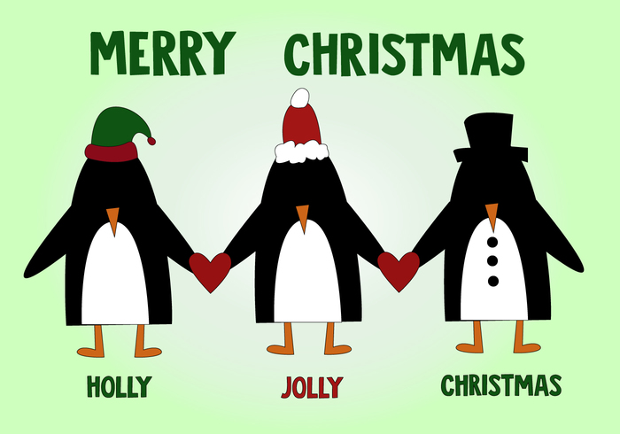 xmas wintertime winter season santa penguin merry love hat greeting design Claus christmas animal 