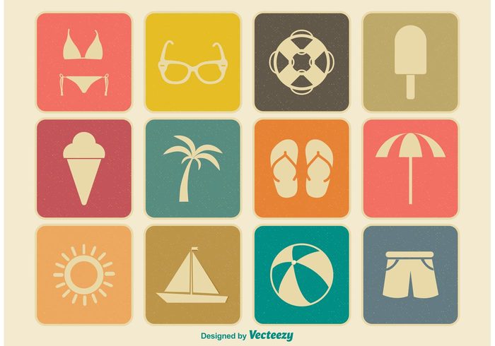 vintage vacation trunk travel tourist tourism symbol sunglasses sun summer icons summer silhouette shorts set season sea retro rest Relaxation relax red Recreation pictogram palm tree old leisure icon icecream hot holidays heat grungy grunge graphic Flop flip flops flip drink collection ball 