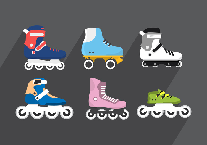 young wheel symbol summer sport speed skating skater skate shoe rolling roller blade roller Recreation Outdoor object lifestyle leisure lace isolated illustration icon Healthy fun footwear flat fitness equipment child boot blade background activity 