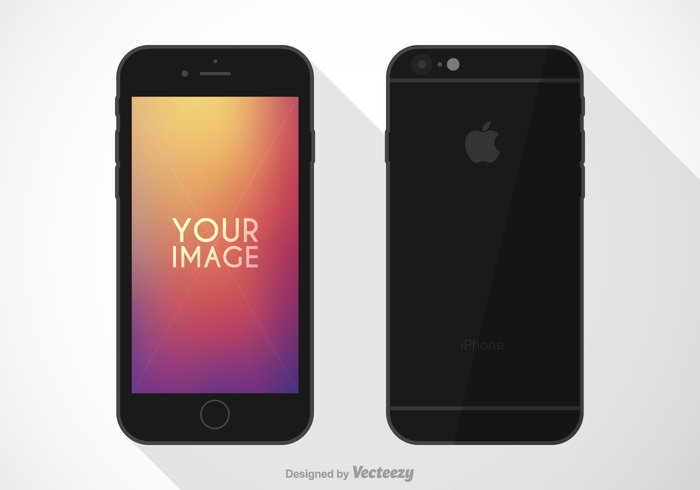 vector trendy touch template technology tablet symbol smart screen phone modern mockup mobile isolated iphone6 iphone internet illustration icon grey front flat element electronic display digital device design concept computer communication business blank black background back apple air 6 