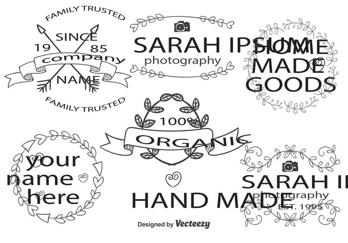 wreath vintage typography typographic text template sketchy sign shop set romantic pastel logo leaf labels label set label identity hipster hand made greeting graphics Girlie flower floral element cute corporate collection card business banner arrow advertise Advert  