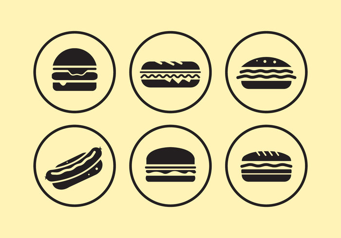 symbol sub snack sandwich panini sandwich minimal meat meal lunch lettuce isolated illustration icons hamburger food fast eat design delicious club sandwich Cheeseburger cheese burger bun bread black american 