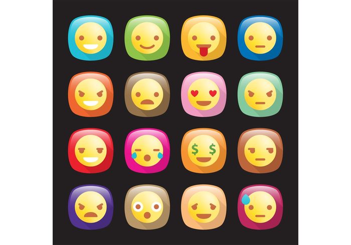 Tongue symbol smiley face smile face Smile sad positive negative money love icons icon head happy funny face eyes expression emotion emoticon emoji cute Cry crazy comic character cartoon button app animation angry  