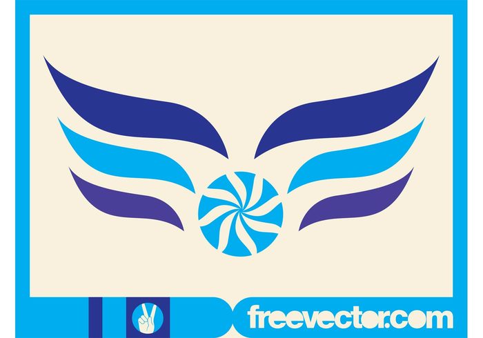 wings winged template logo lines icon flower floral circle branding abstract 
