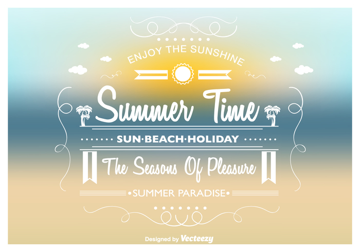 vacation typographic tropical travel text sun summer time summer holidays summer sign sea poster palm tree label fun billboard for beach billboard beach background 