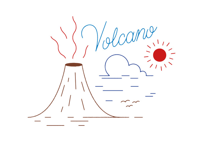 volcano volcanic smoke nature natural mountain lava geology fire explosion Eruption danger cartoon active 