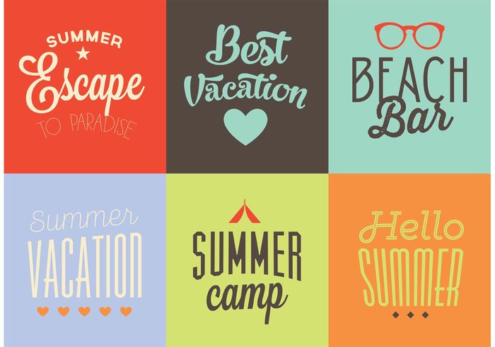 vacation typography typographic illustration typographic tropical travel tourism sunshine summer typography summer label summer badge summer signs paradise label Journey beach advertisement  