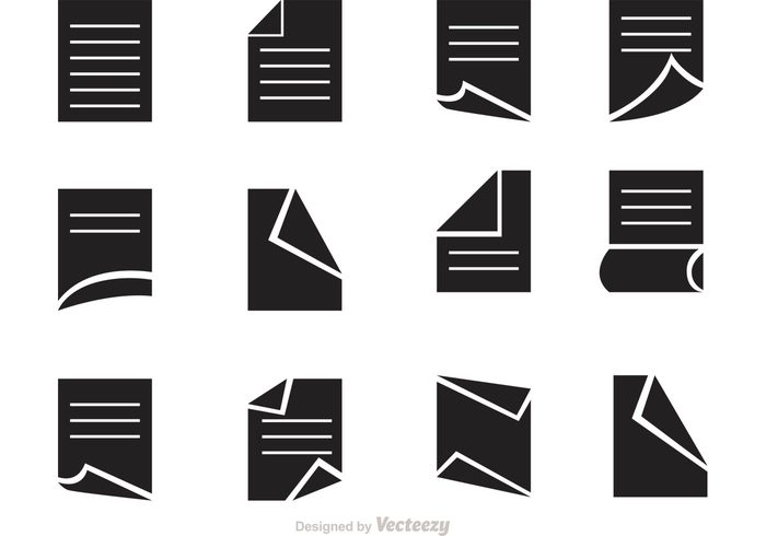 shape scrolled papers scrolled paper scrolled scroll roll papers paper silhouette paper icon paper page notepaper note paper note message fold document icon document blank black  