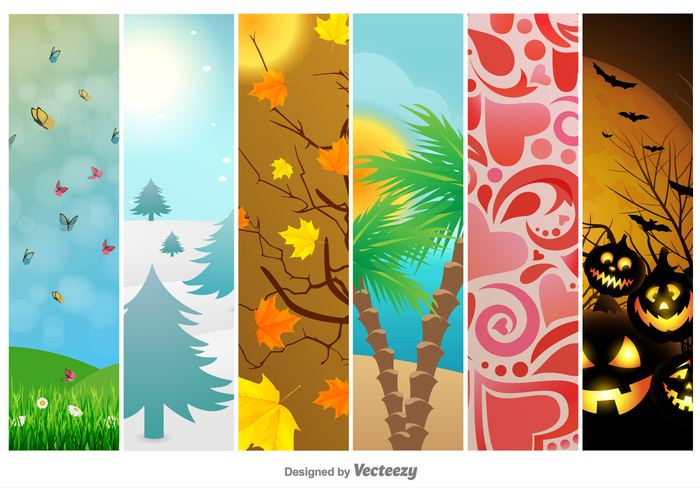 year winter weather valentines tree summer spring spooky snowflake silhouette seasons nature maple love leaf landscape illustration halloween flower Fall environment christmas blossom beach banner background autumn 